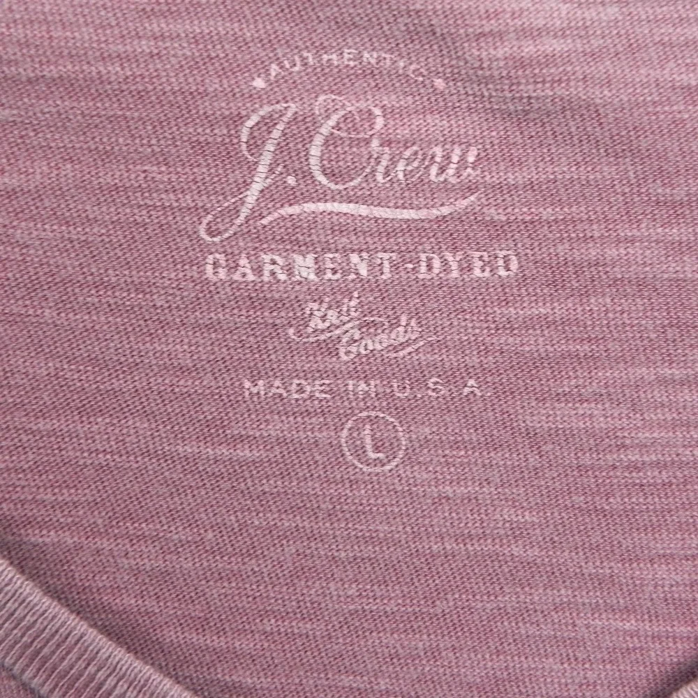 J Crew T-Shirt Mens Large Garment-Dyed V-Neck Tee Casual Maroon Short Sleeve